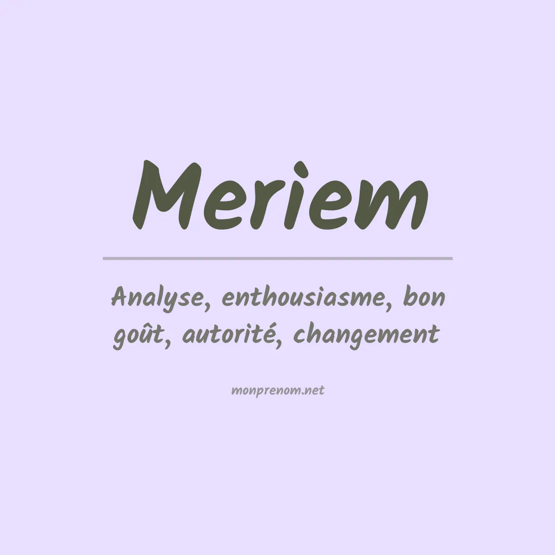 Prénom Meriem