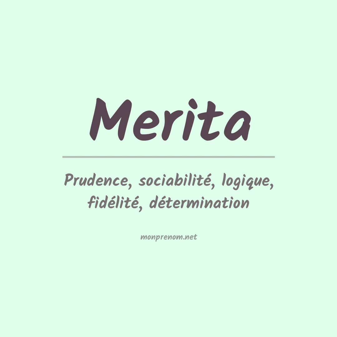 Signification du prénom Merita