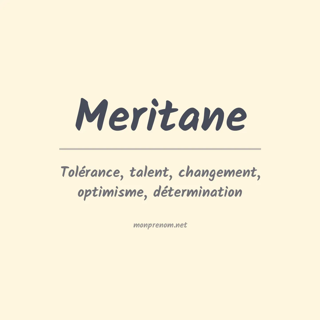 Signification du prénom Meritane