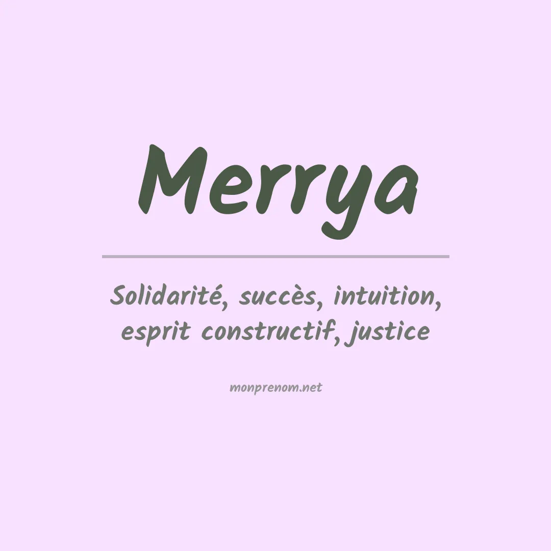 Signification du prénom Merrya