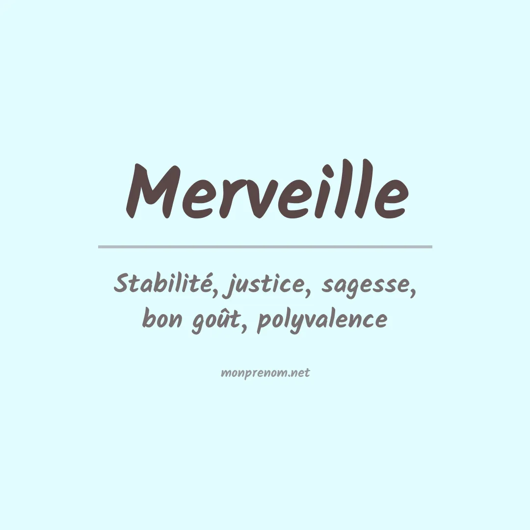 Signification du prénom Merveille
