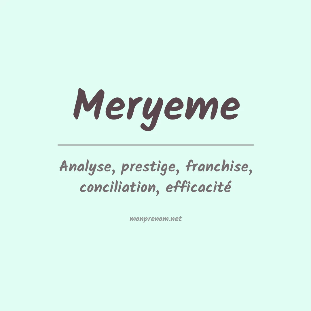 Signification du prénom Meryeme