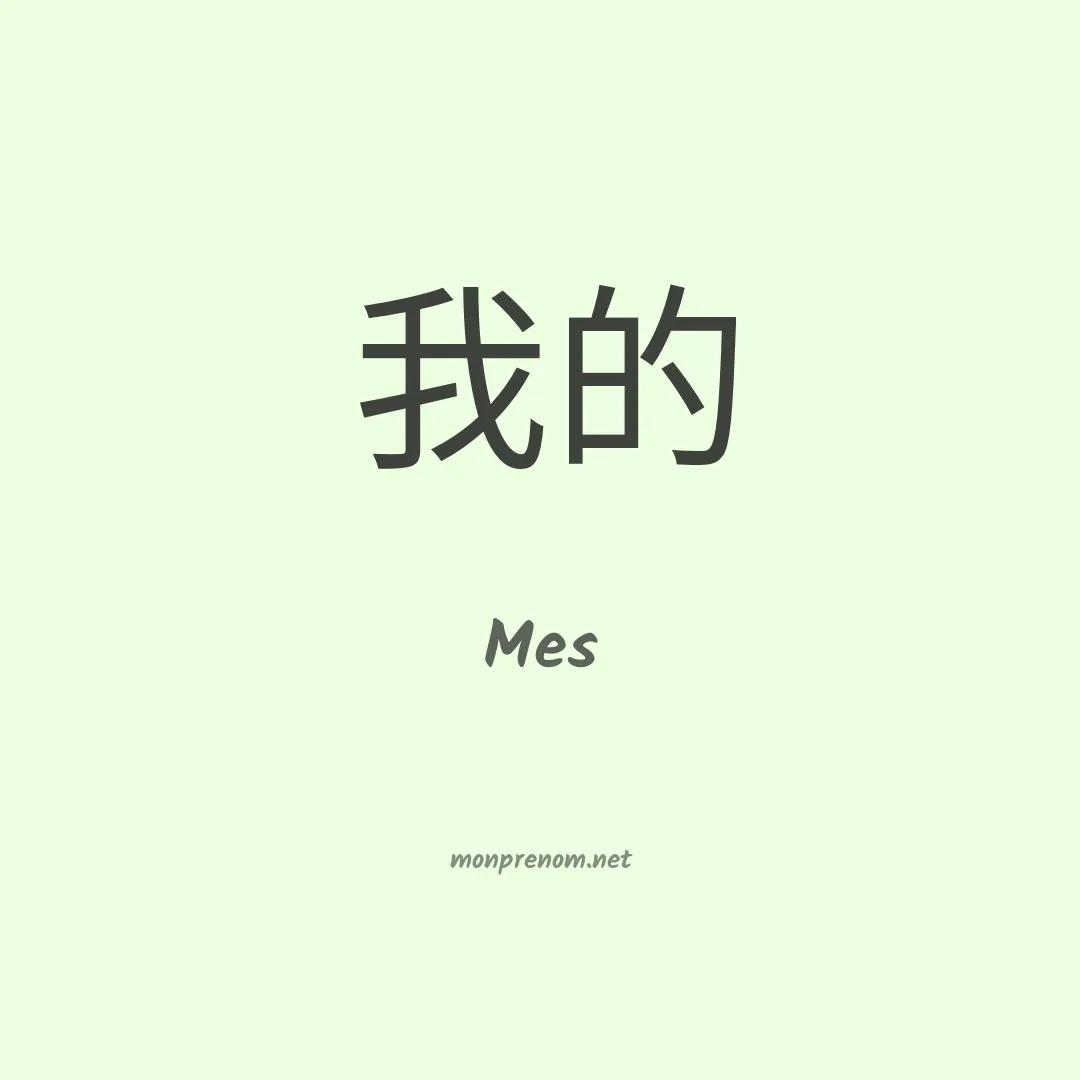Mes en chinois
