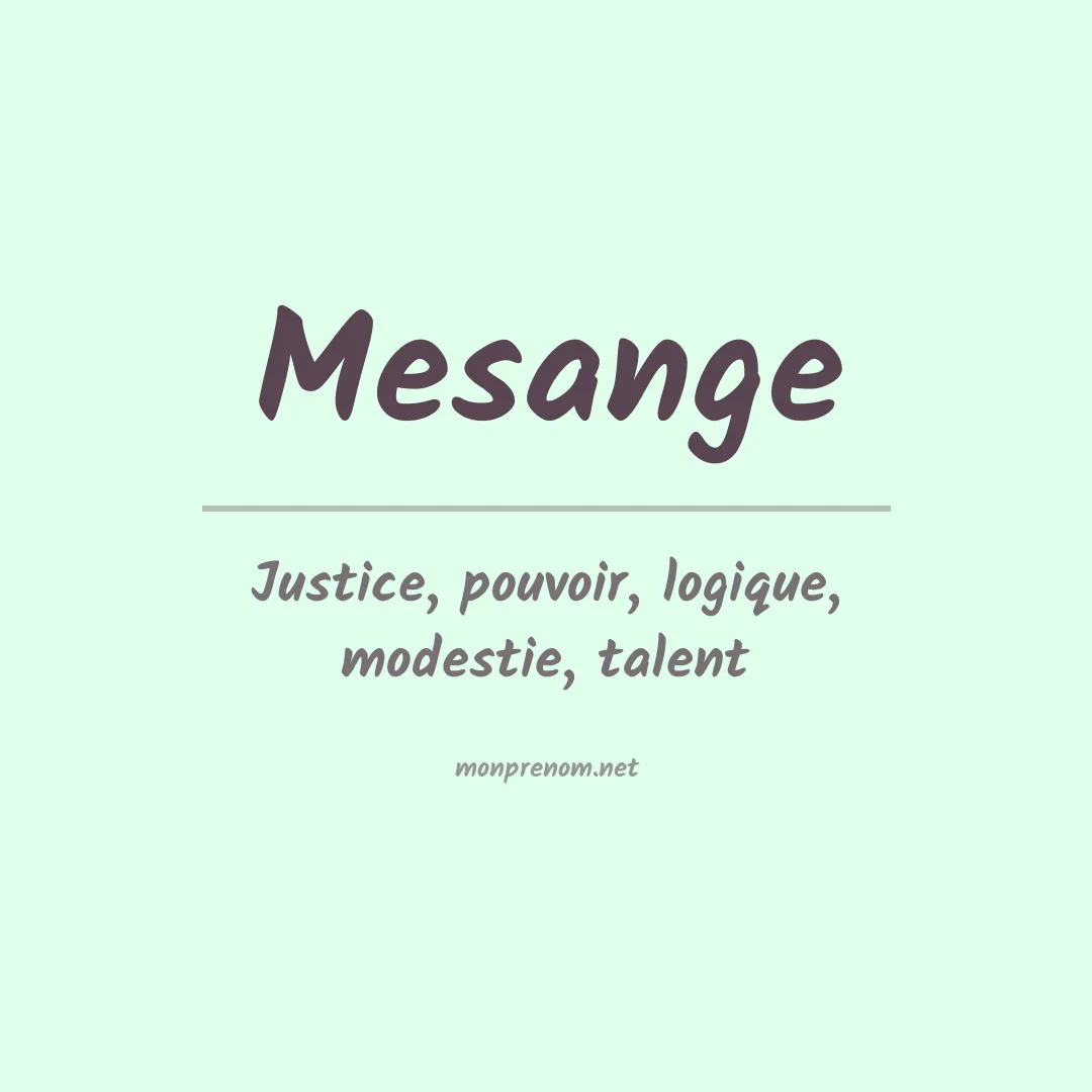 Signification du prénom Mesange