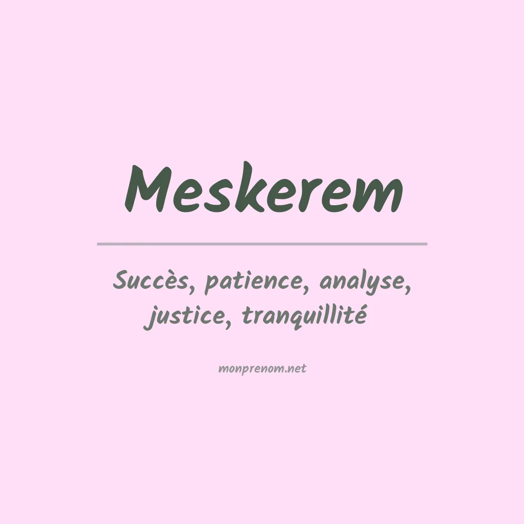 Signification du prénom Meskerem