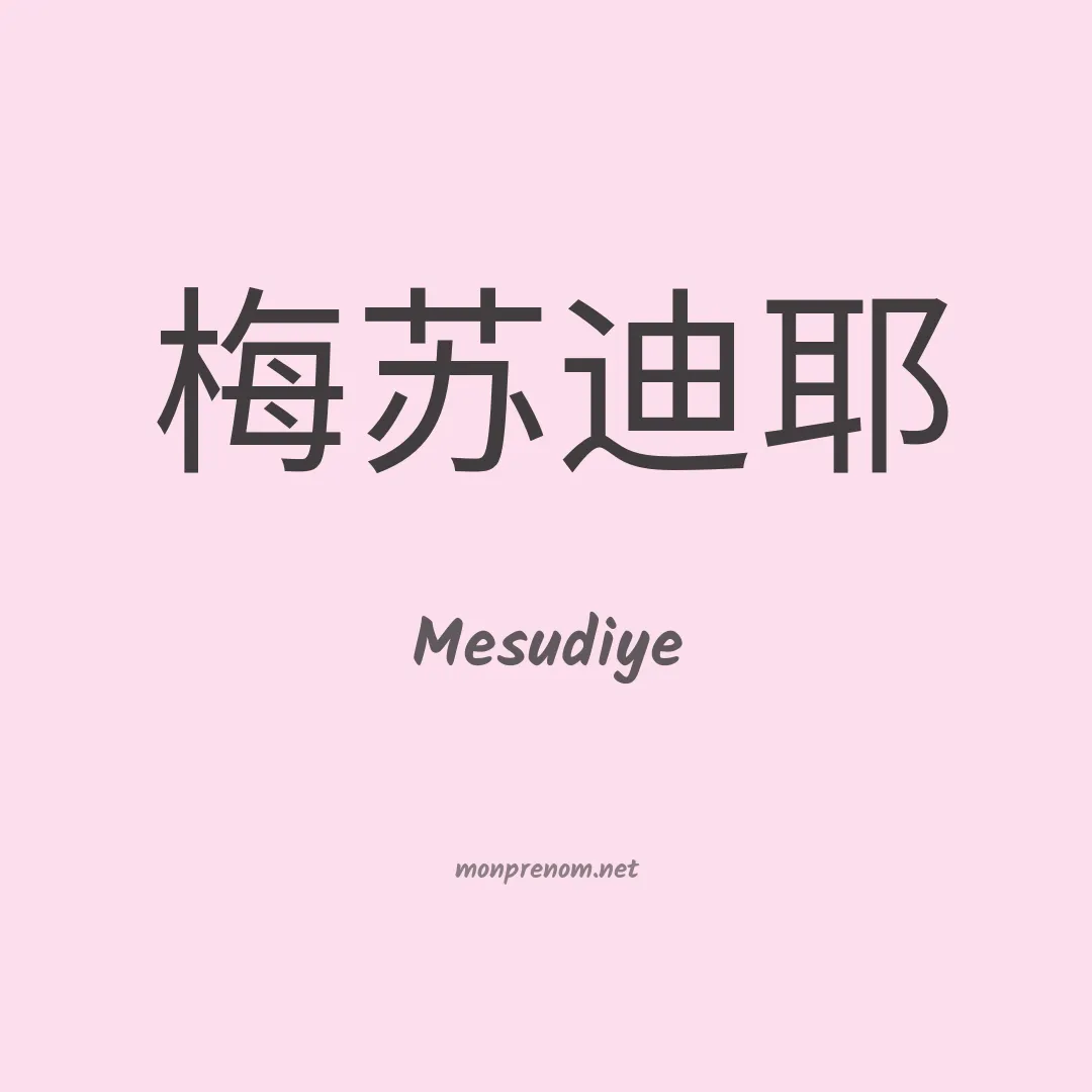 Mesudiye en chinois