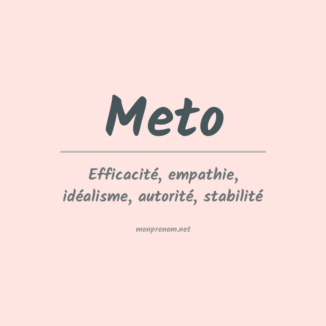 Signification du prénom Meto
