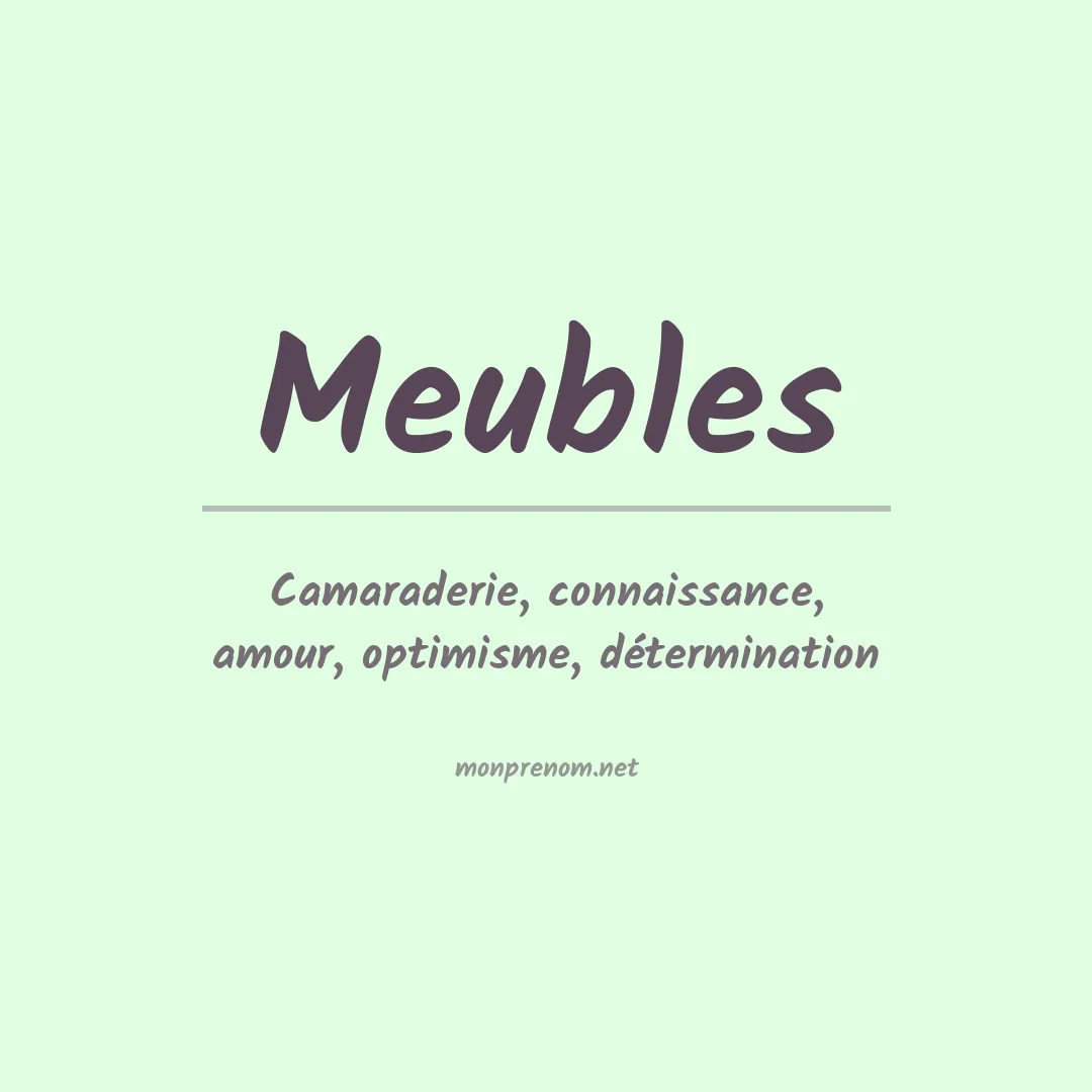 Signification du prénom Meubles