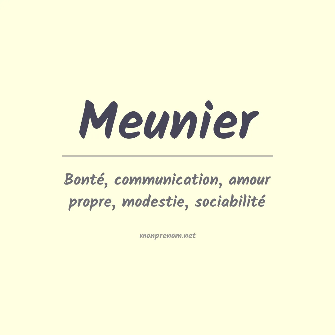 Prénom Meunier