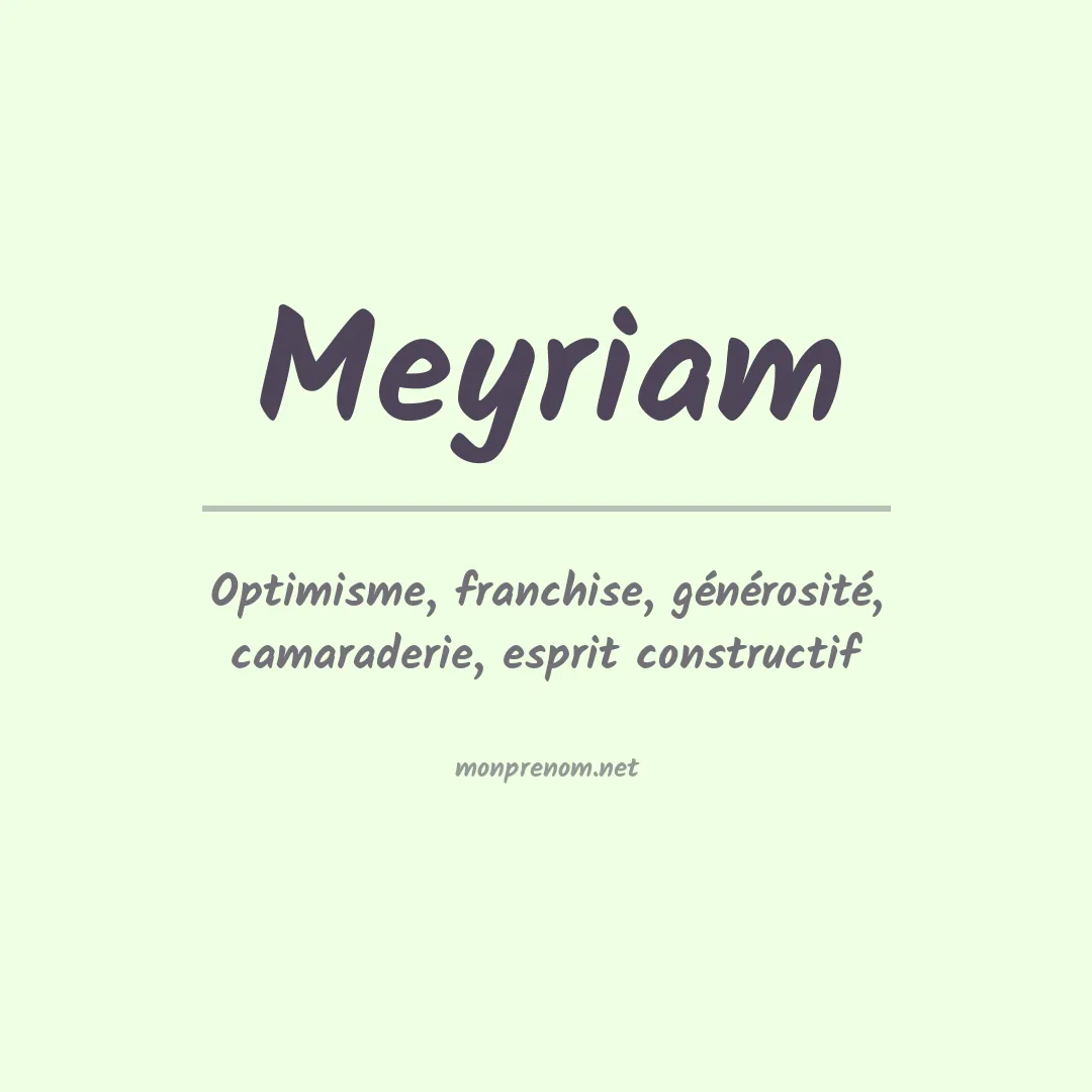 Prénom Meyriam