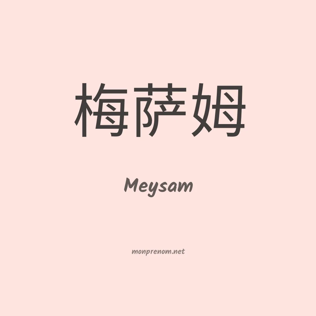 Meysam en chinois