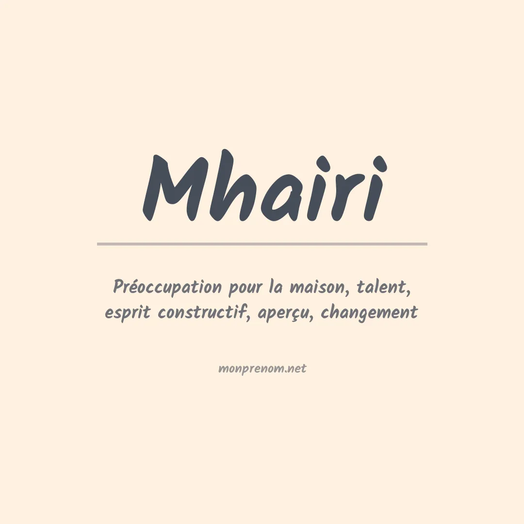 Signification du prénom Mhairi