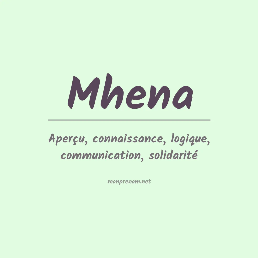 Signification du prénom Mhena