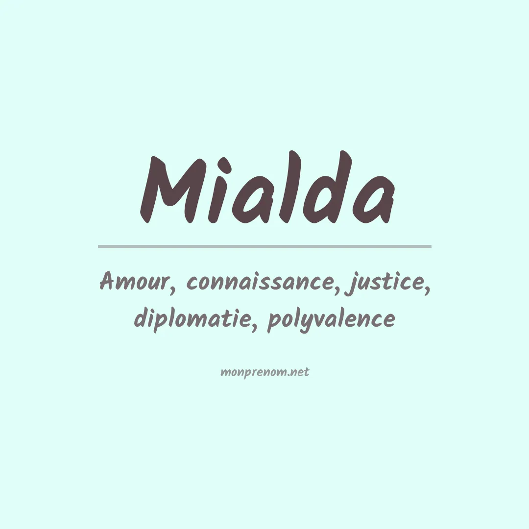 Prénom Mialda