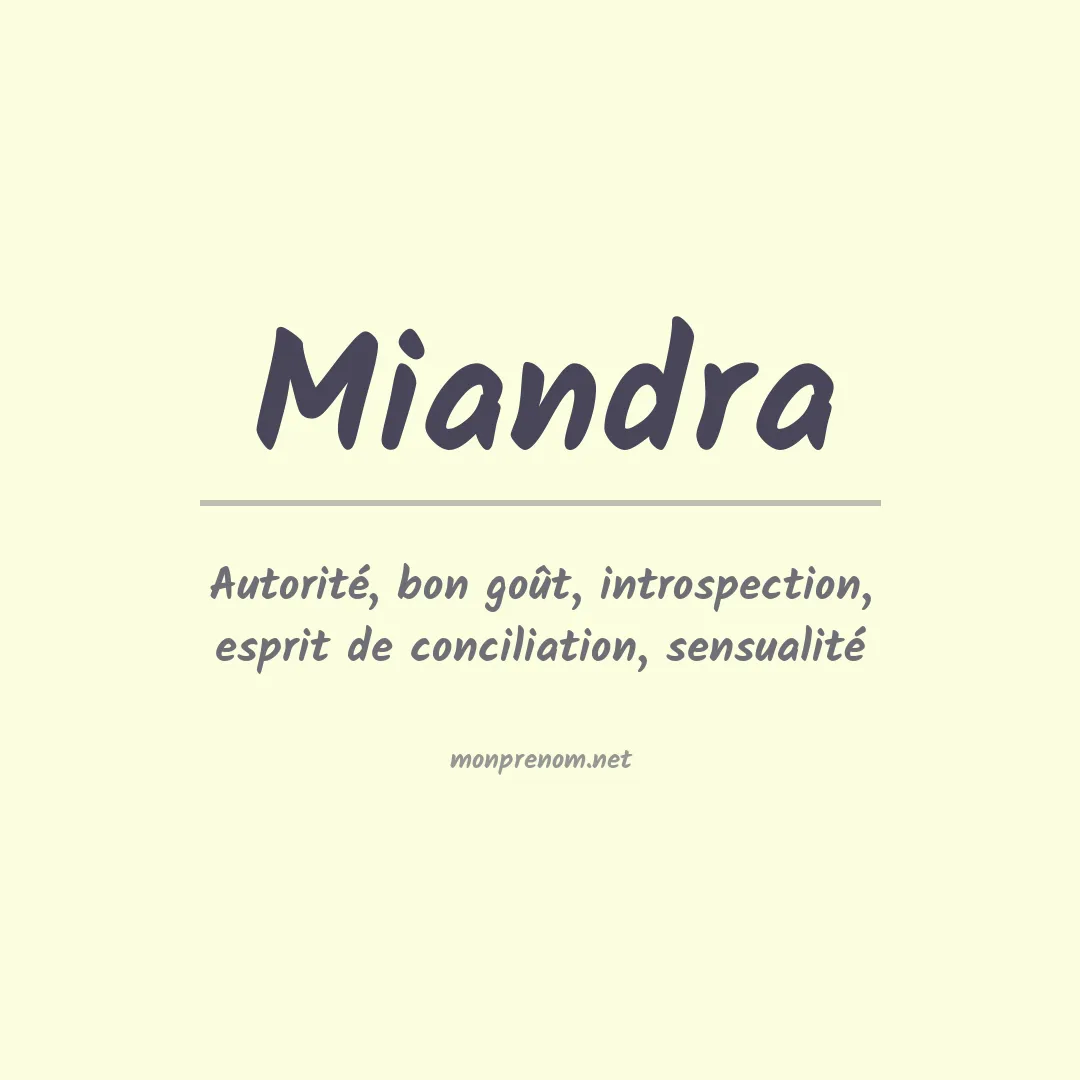 Signification du prénom Miandra