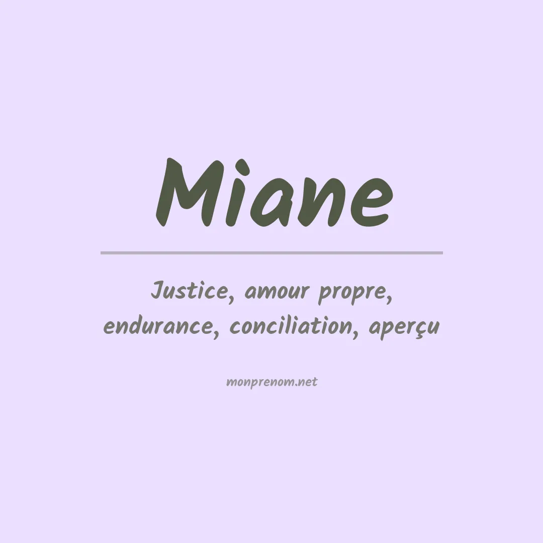 Prénom Miane