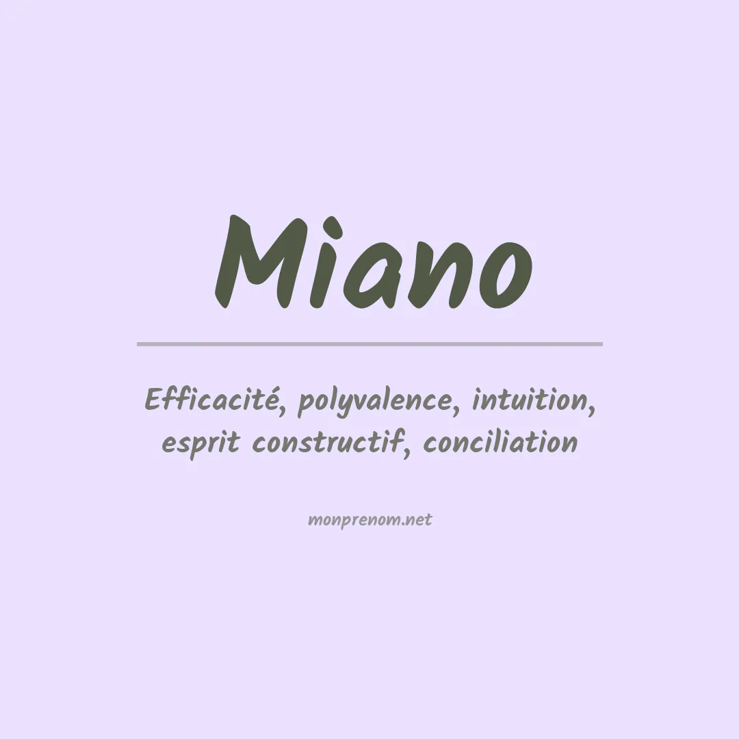 Prénom Miano