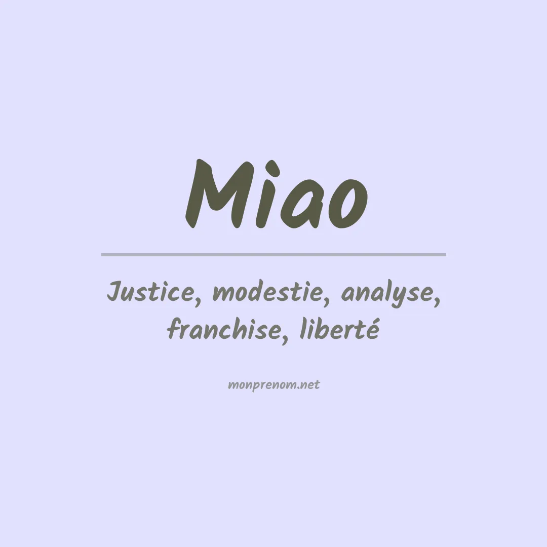 Prénom Miao