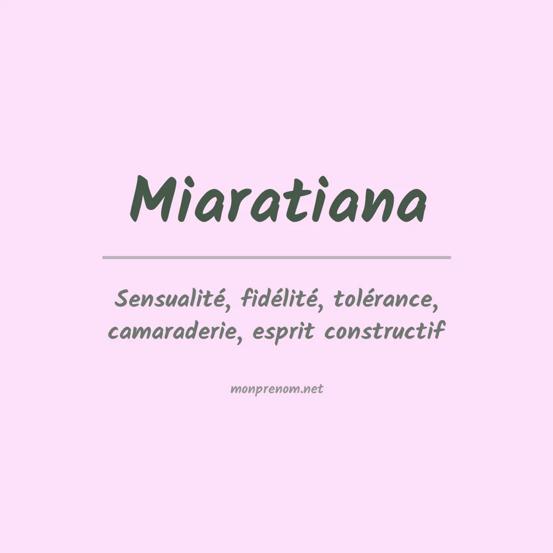 Signification du prénom Miaratiana
