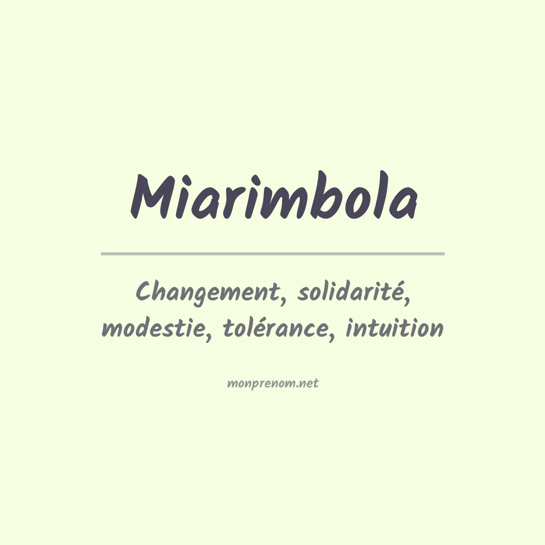 Prénom Miarimbola