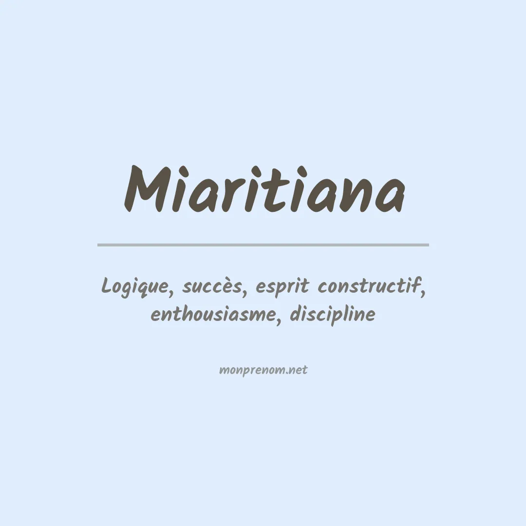 Prénom Miaritiana