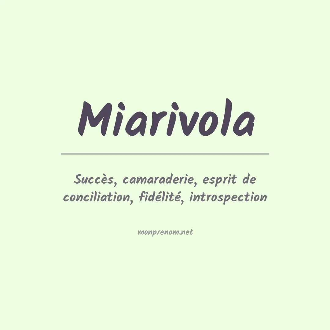 Prénom Miarivola