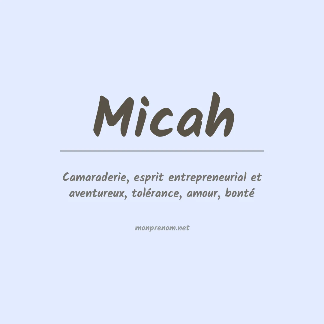 Signification du prénom Micah