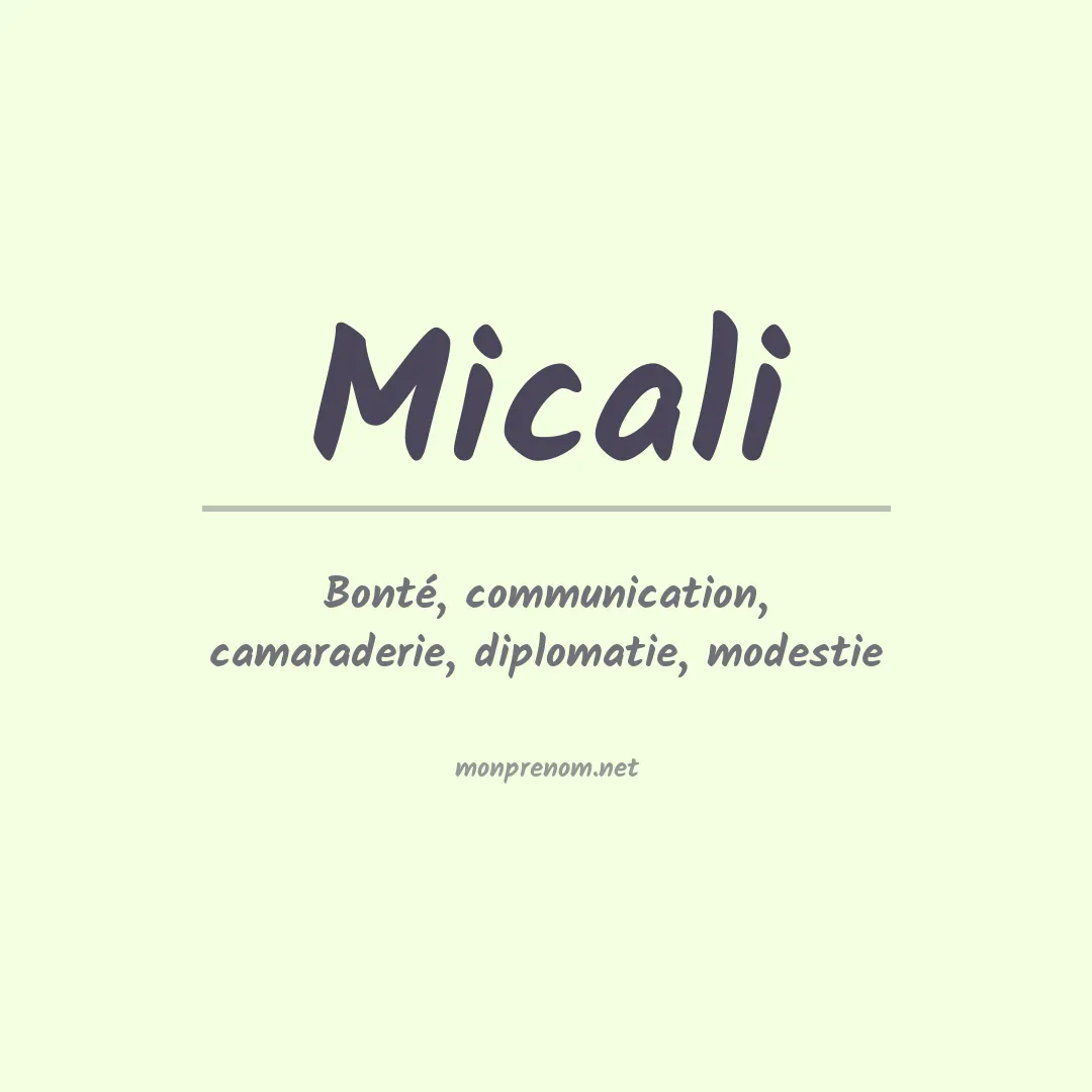 Prénom Micali
