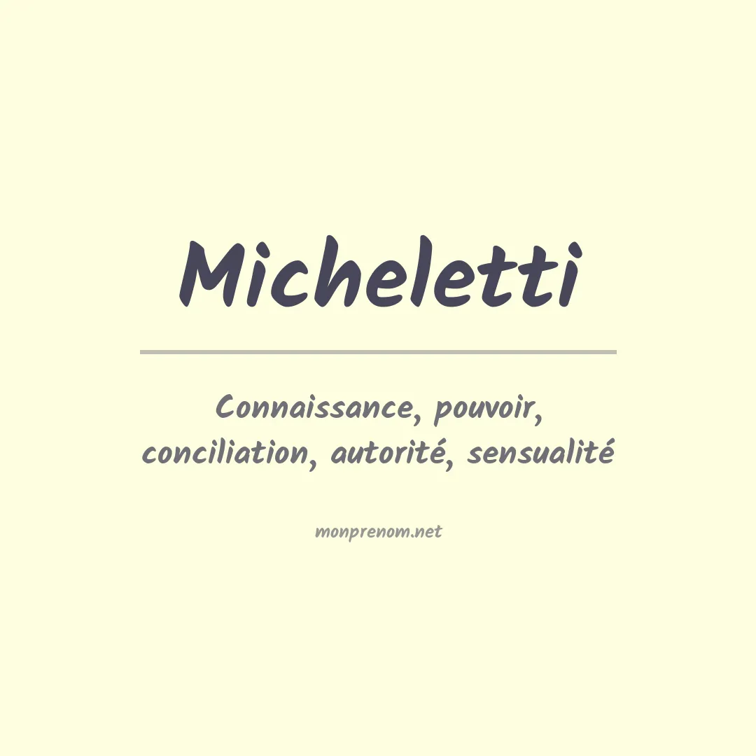 Prénom Micheletti