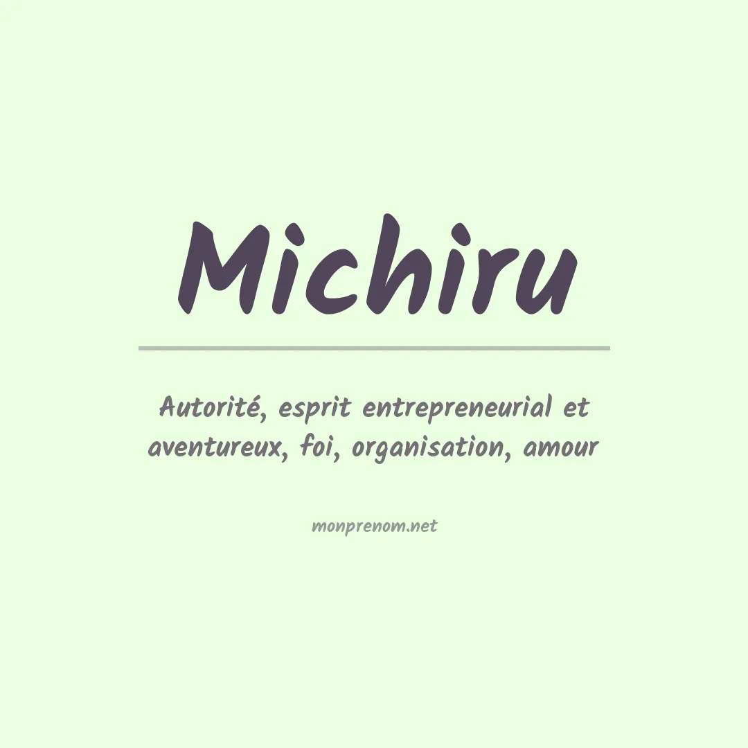 Signification du prénom Michiru