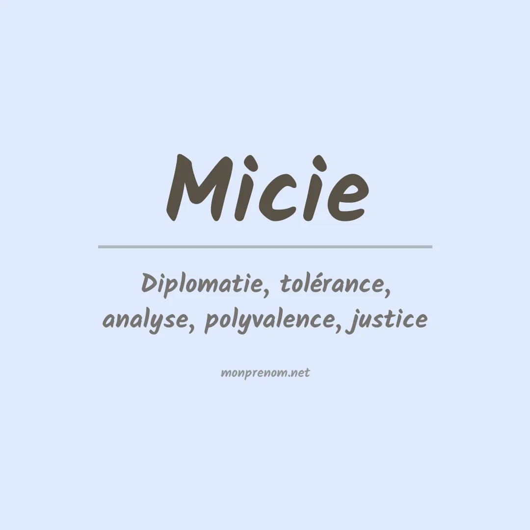 Signification du prénom Micie