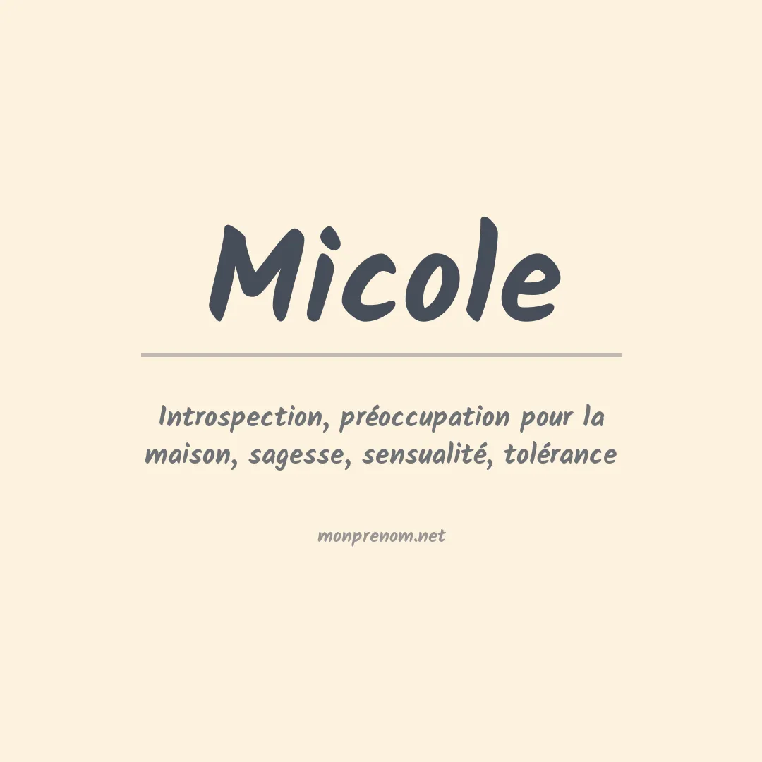 Prénom Micole