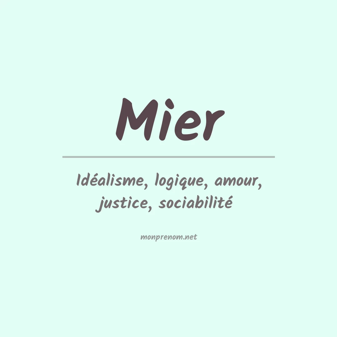 Prénom Mier