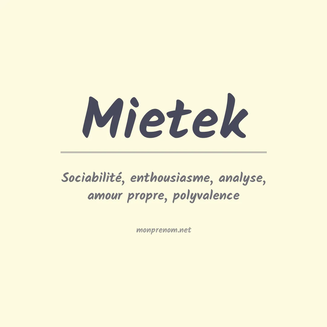 Signification du prénom Mietek