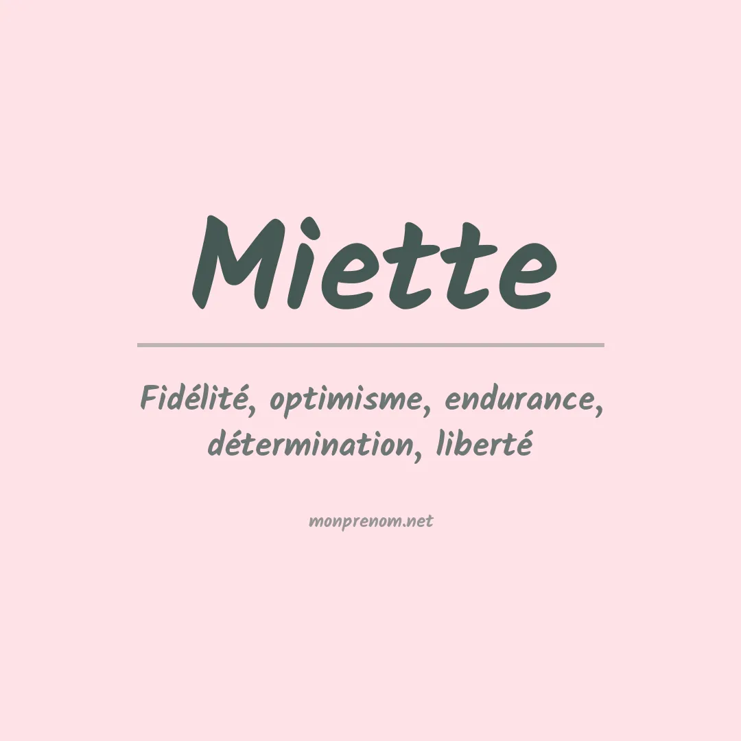 Prénom Miette