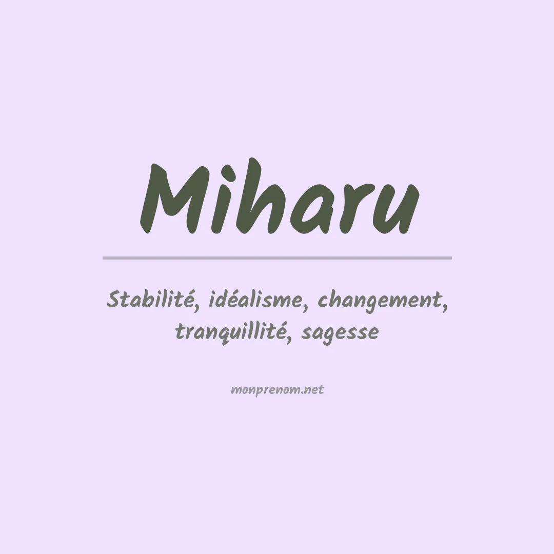 Signification du prénom Miharu