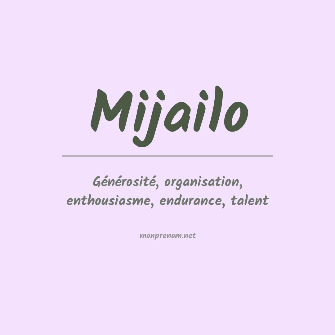 Prénom Mijailo