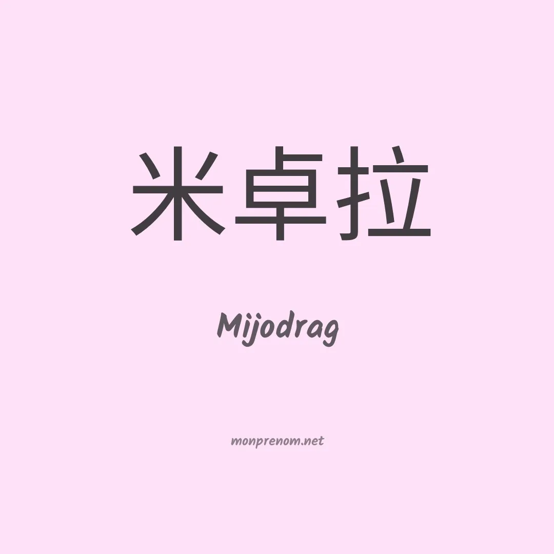 Mijodrag en chinois