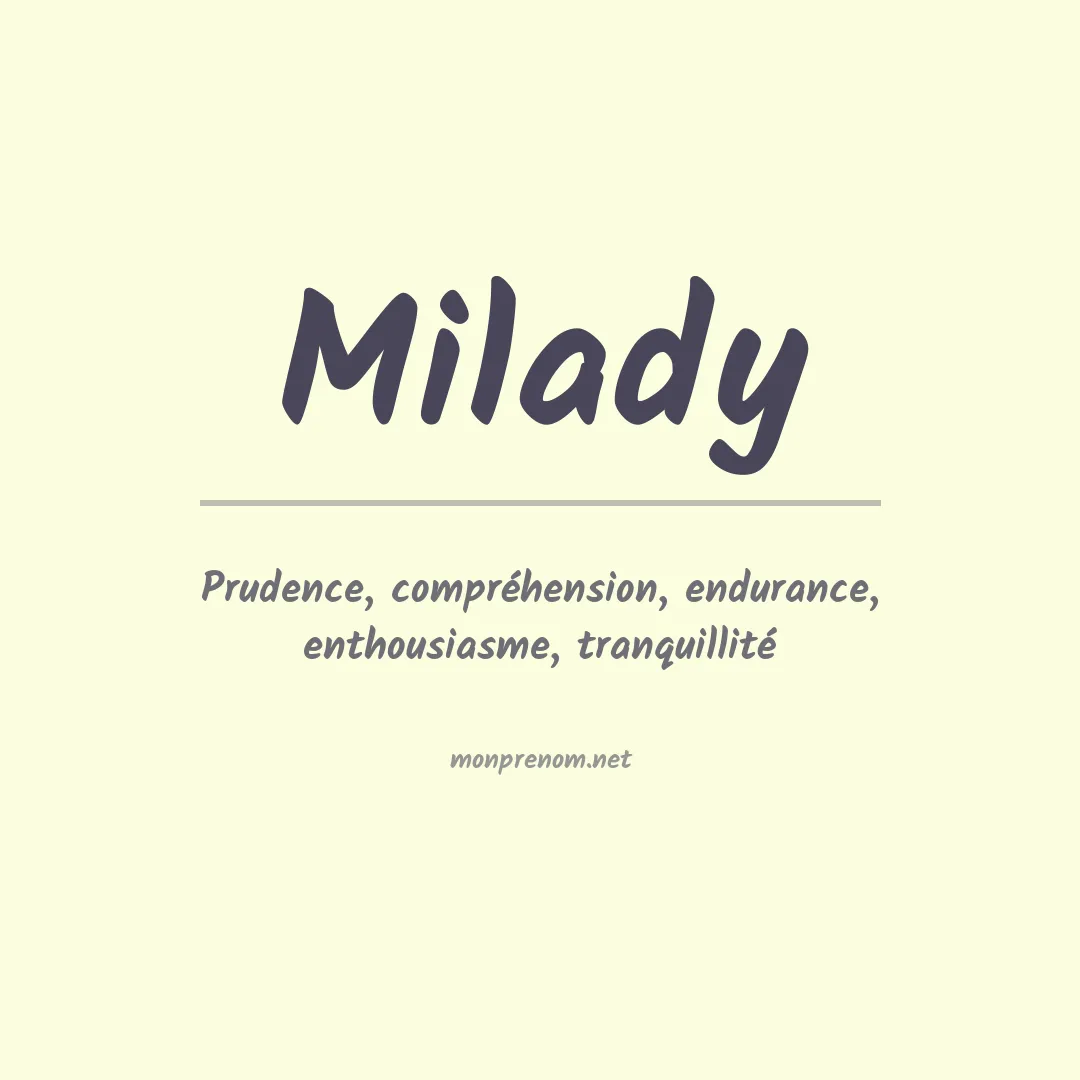 Signification du prénom Milady