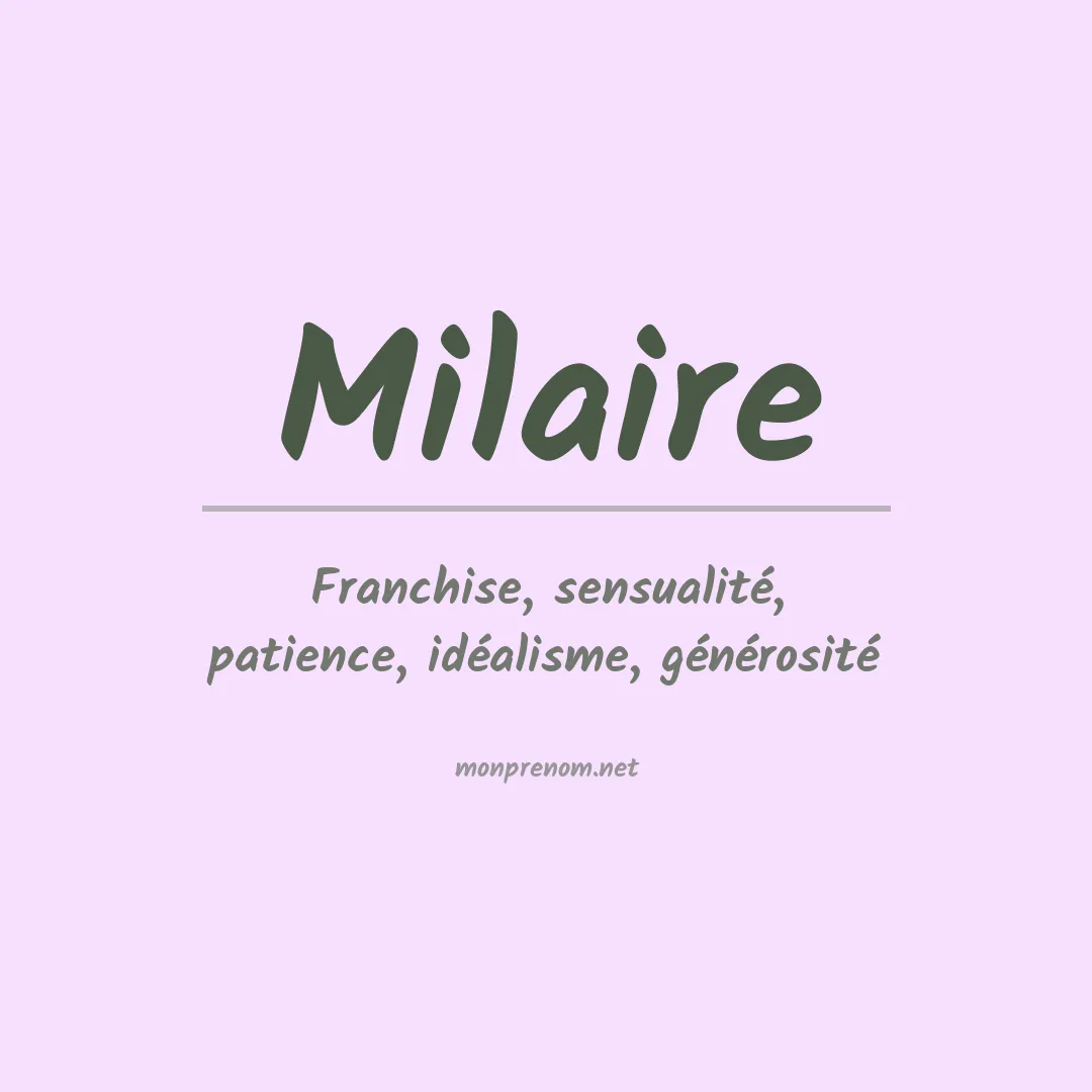 Prénom Milaire