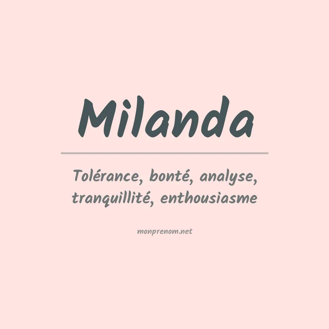 Signification du prénom Milanda
