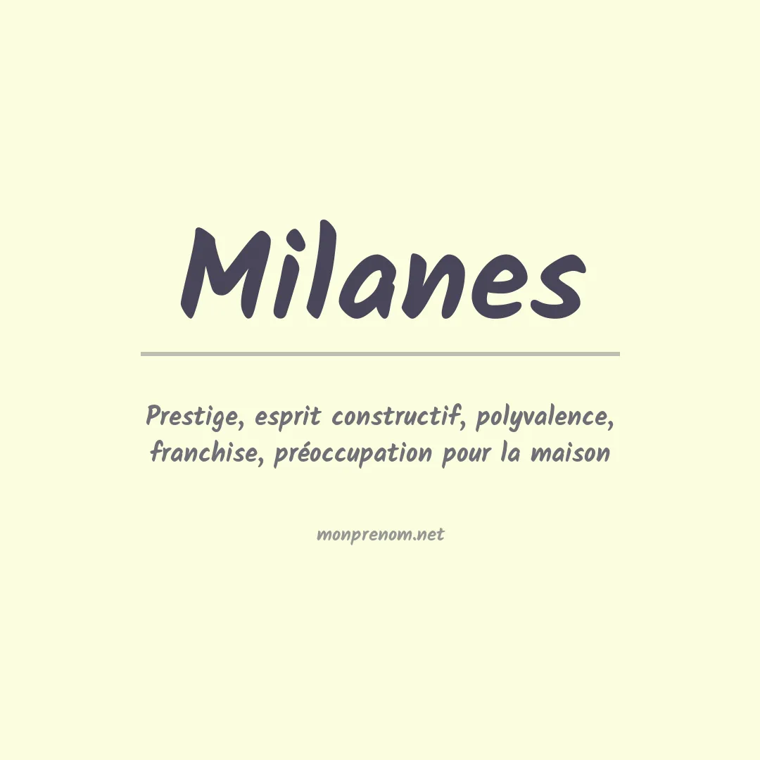 Prénom Milanes