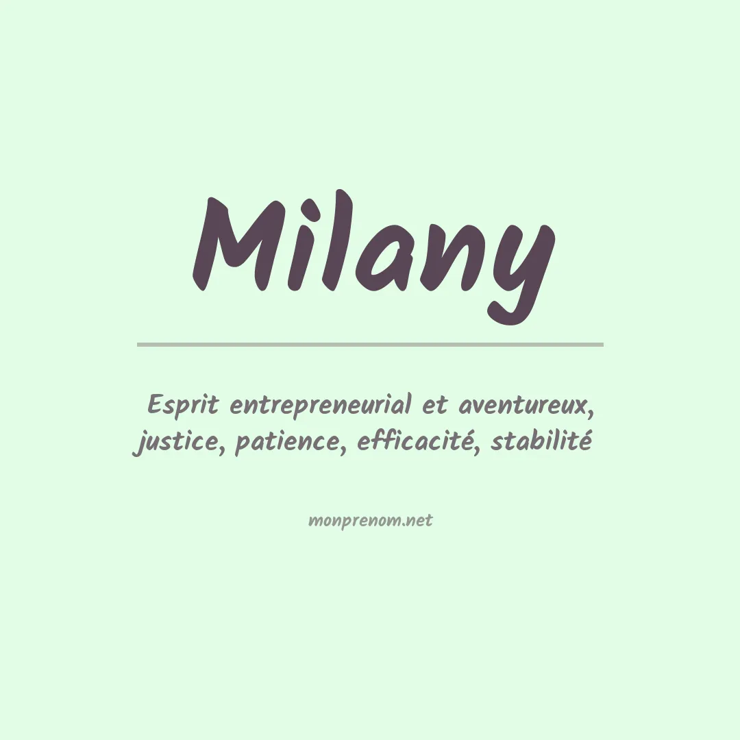 Prénom Milany