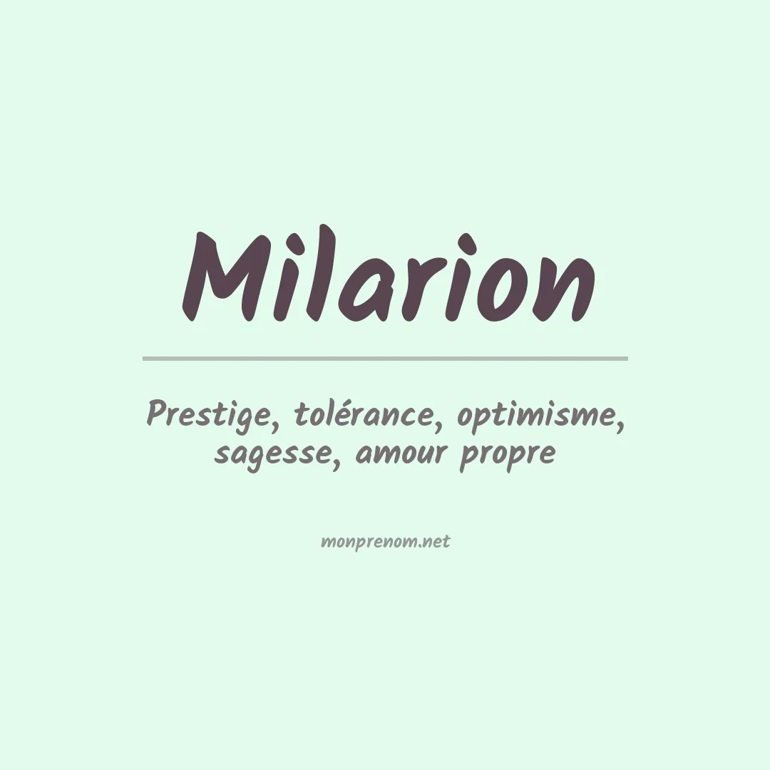 Signification du prénom Milarion
