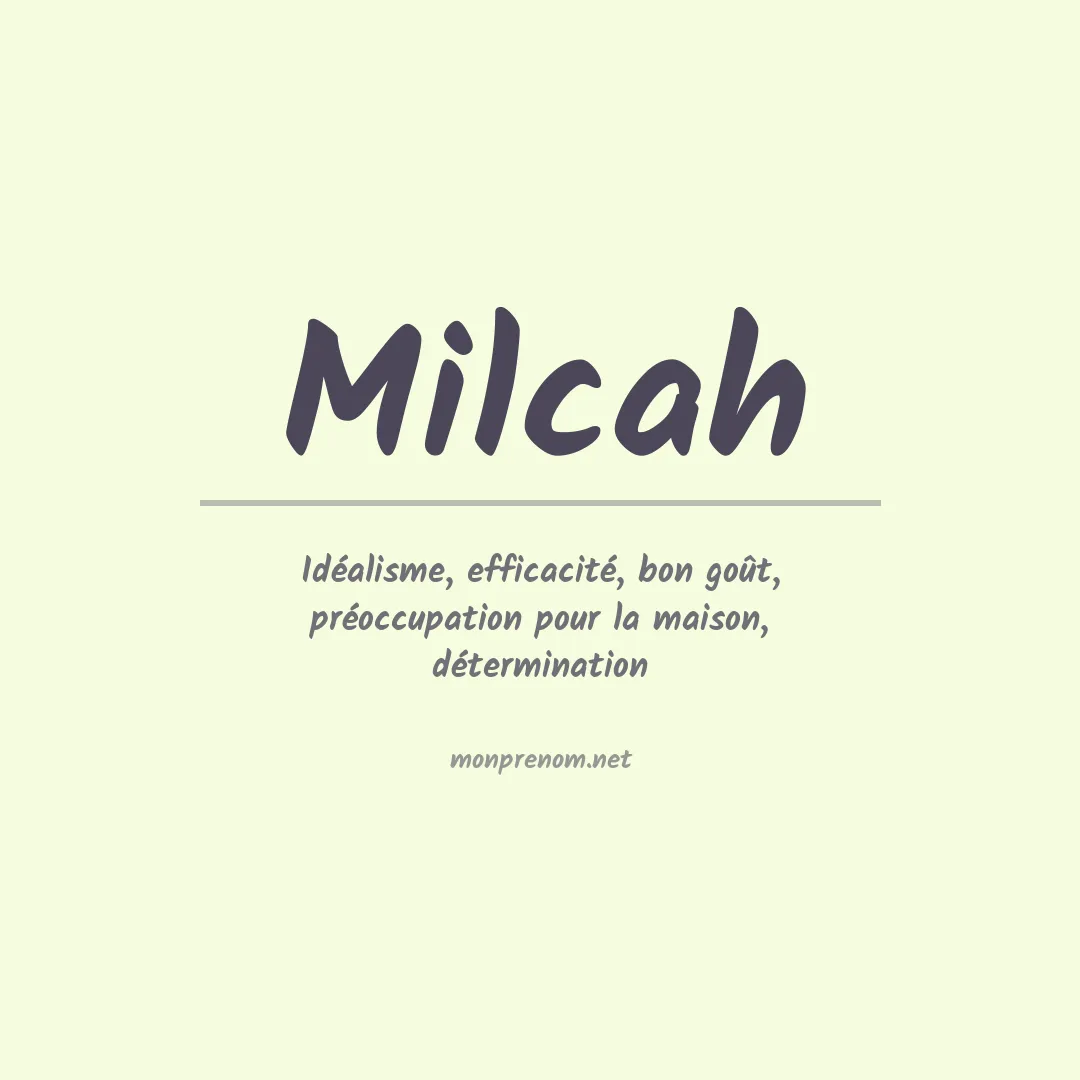 Signification du prénom Milcah