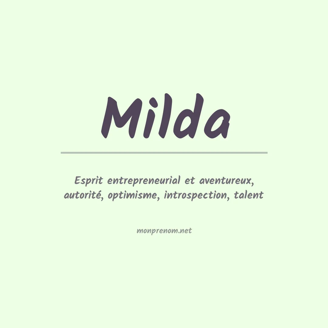 Signification du prénom Milda