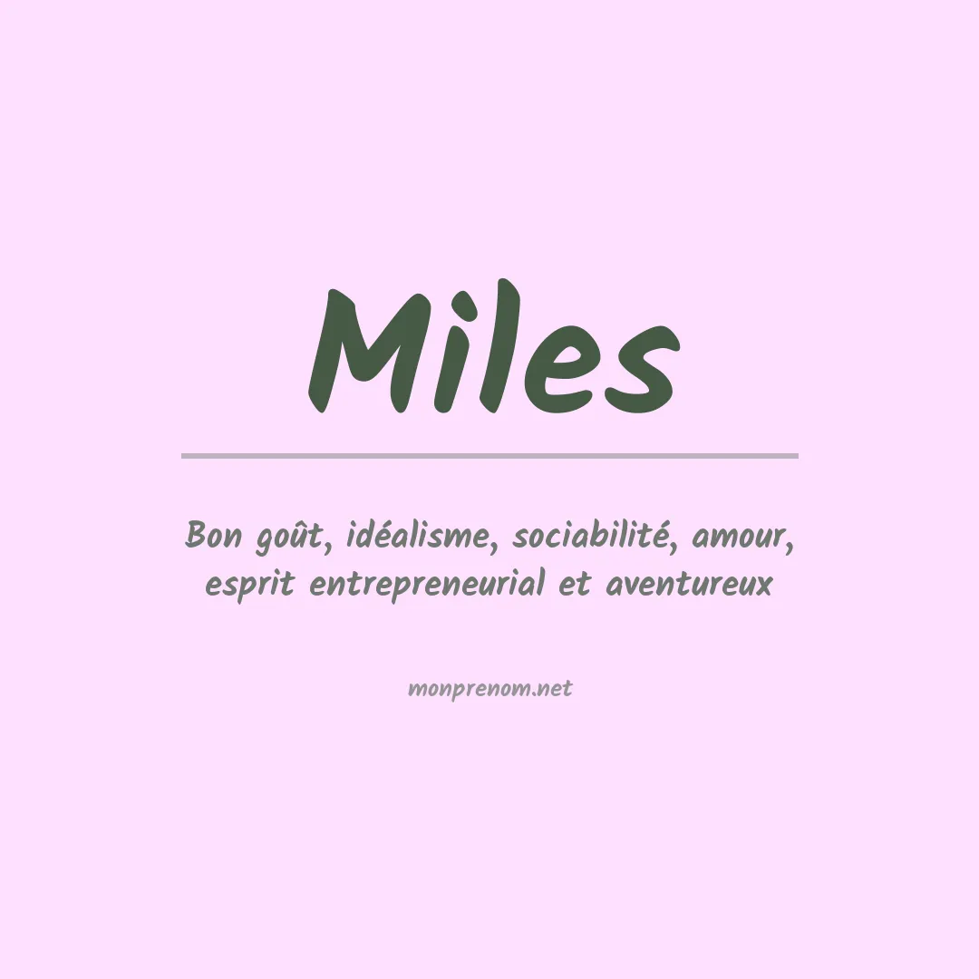 Prénom Miles