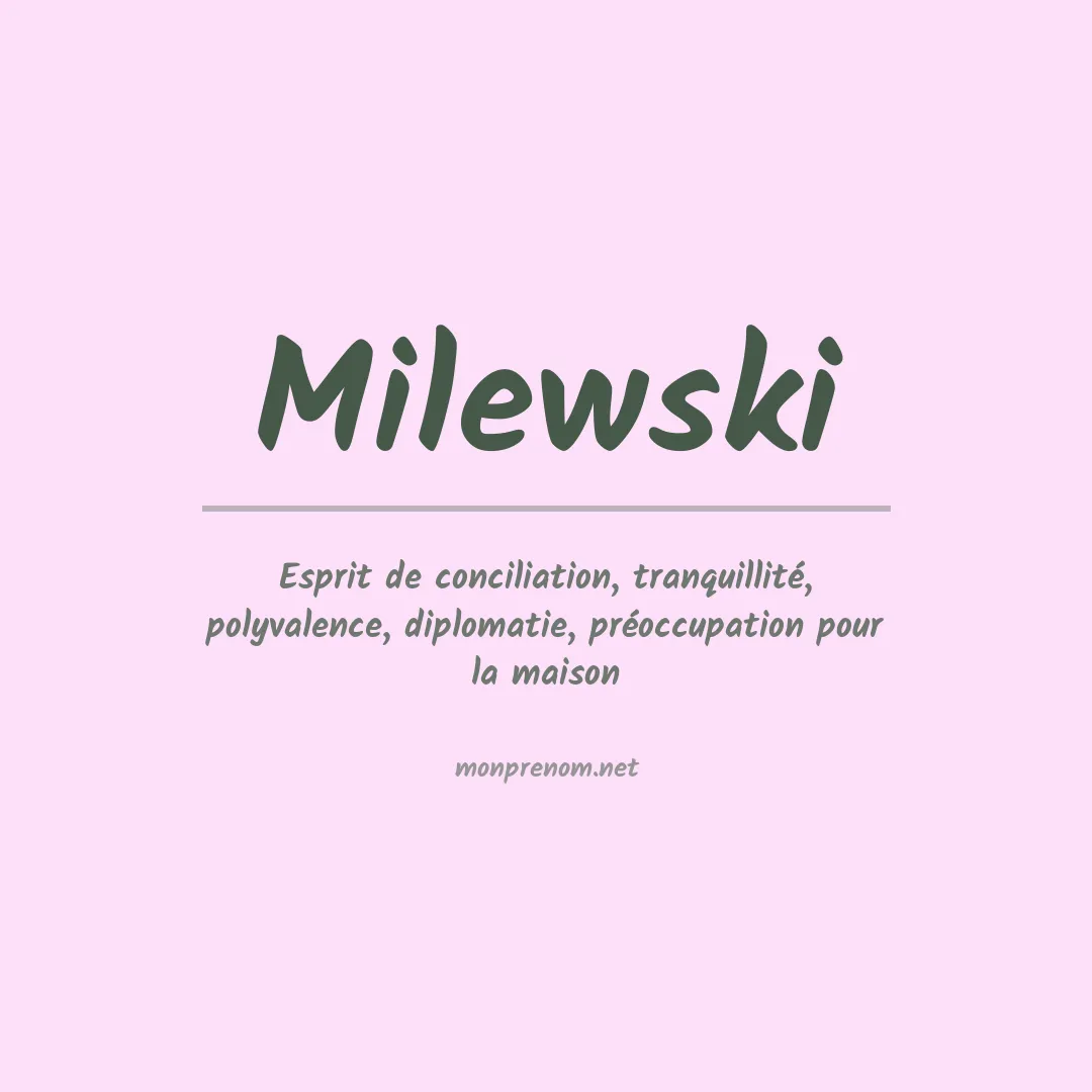 Prénom Milewski