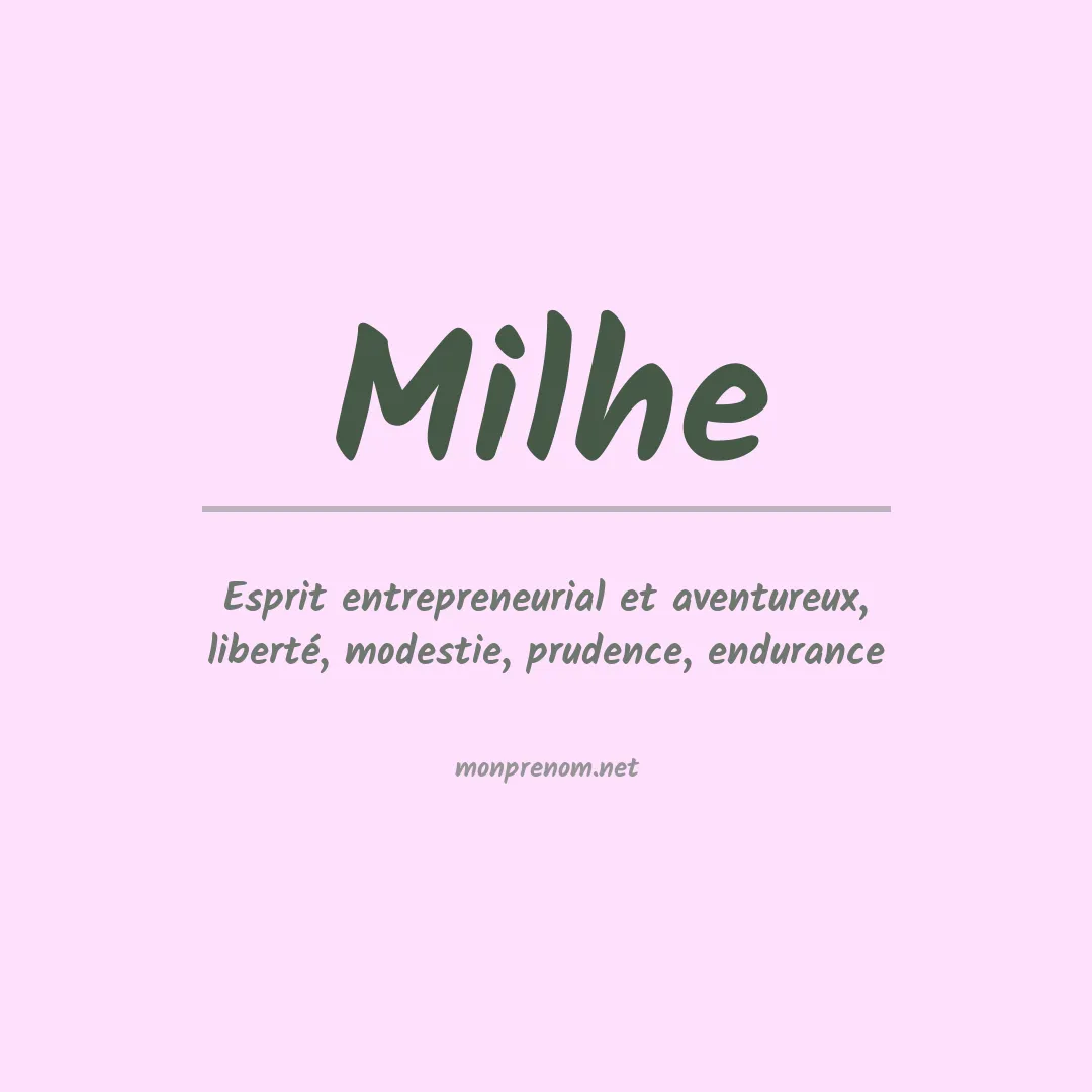 Signification du prénom Milhe