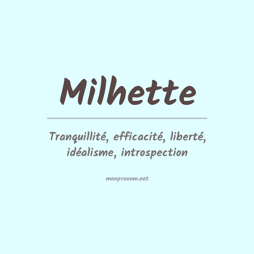 Signification du prénom Milhette